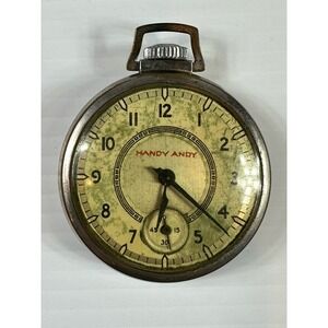 Vintage Handy Andy Pocket Watch Wind Up Mechanical Running